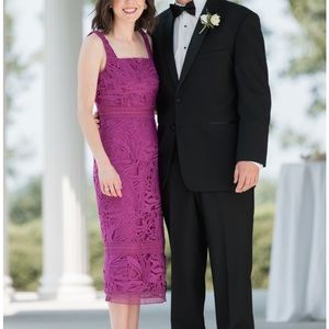 Antonio Melani dillards 0 xs magenta lace overlay sheath cocktail dress